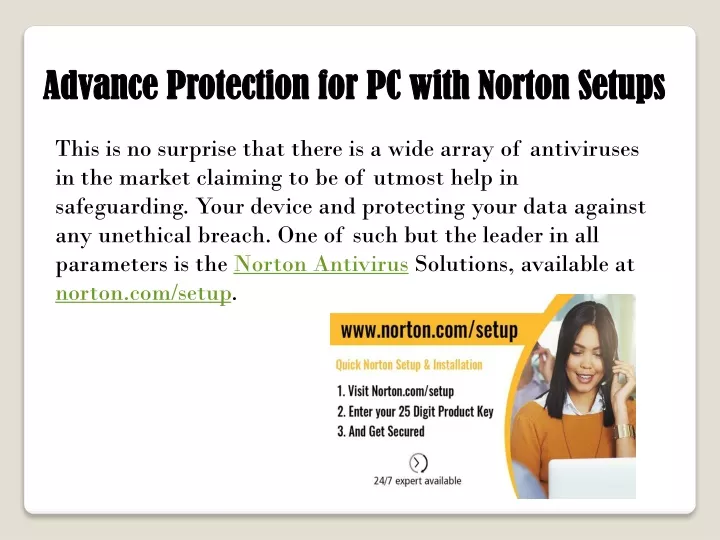 advance protection for pc with norton setups