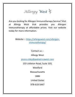 are you looking for allergen immunotherapy