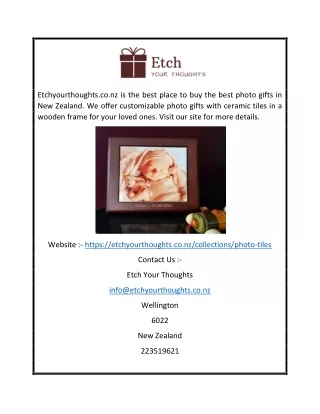 Photo Gifts NZ | Etchyourthoughts.co.nz