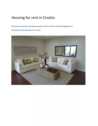 housing for rent in croatia