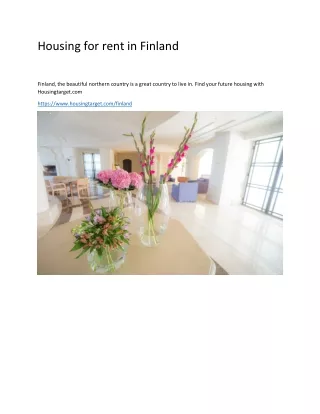housing for rent in finland