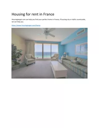 housing for rent in france