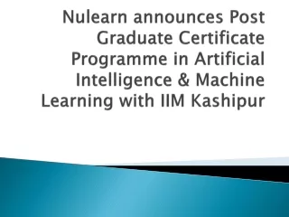 Nulearn announces Post Graduate Certificate Programme in Artificial Intelligence & Machine Learning with IIM Kashipur