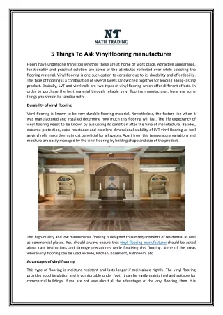 5 things to ask vinylflooring manufacturer