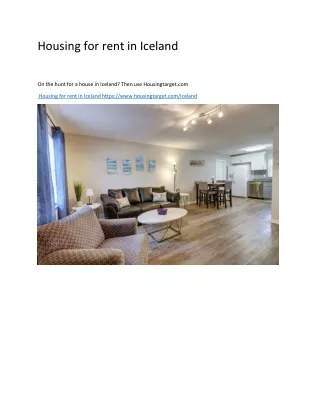 housing for rent in iceland