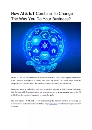 how ai iot combine to change the way you do your