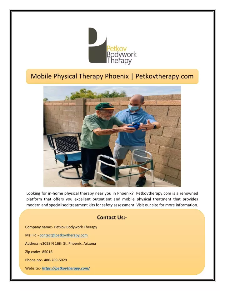 mobile physical therapy phoenix petkovtherapy com