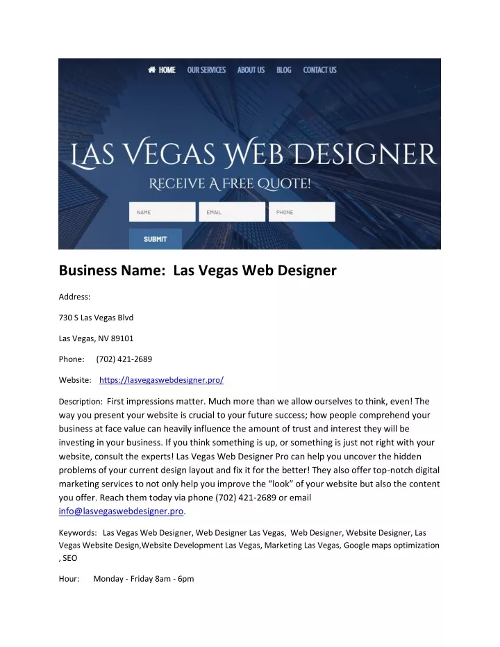 business name las vegas web designer