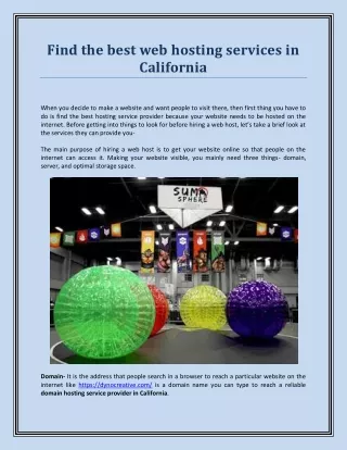 find the best web hosting services in california