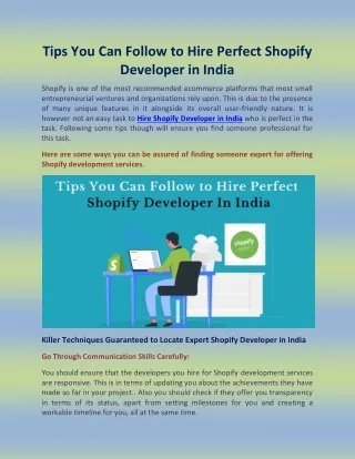 tips you can follow to hire perfect shopify