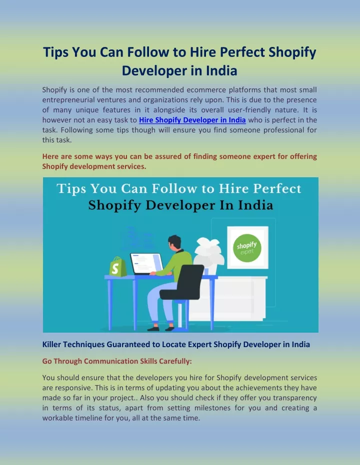 tips you can follow to hire perfect shopify