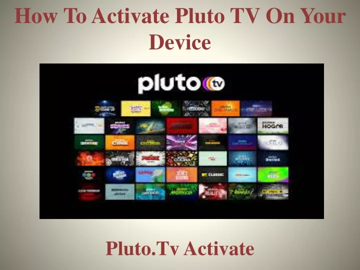 how to activate pluto tv on your device