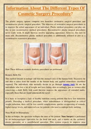 information about the different types of cosmetic