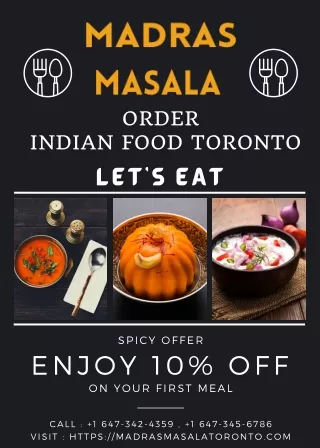 Online Order Indian Food Toronto Madras Masala