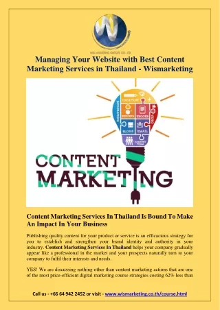 Managing Your Website With Best Content Marketing Services in Thailand