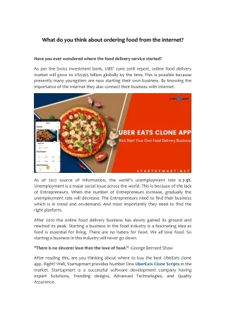 what do you think about ordering food from