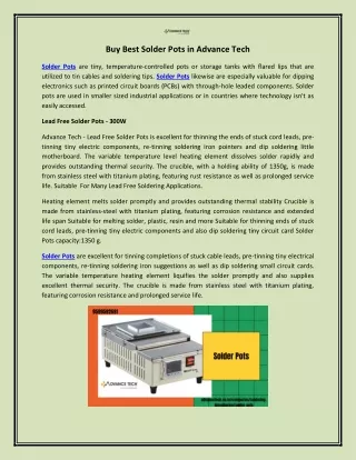 buy best solder pots in advance tech