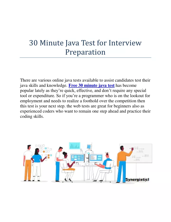 30 minute java test for interview preparation