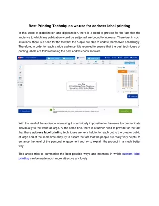 best printing techniques we use for address label
