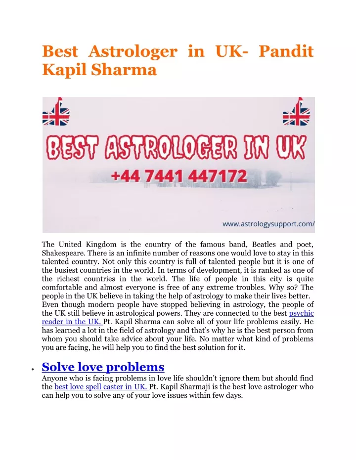 best astrologer in uk pandit kapil sharma