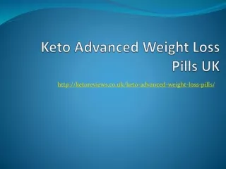 Keto Advanced Weight Loss Pills UK
