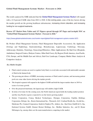 global fluid management systems market forecasts