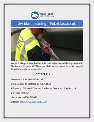 dry blast cleaning | Polarblast.co.uk