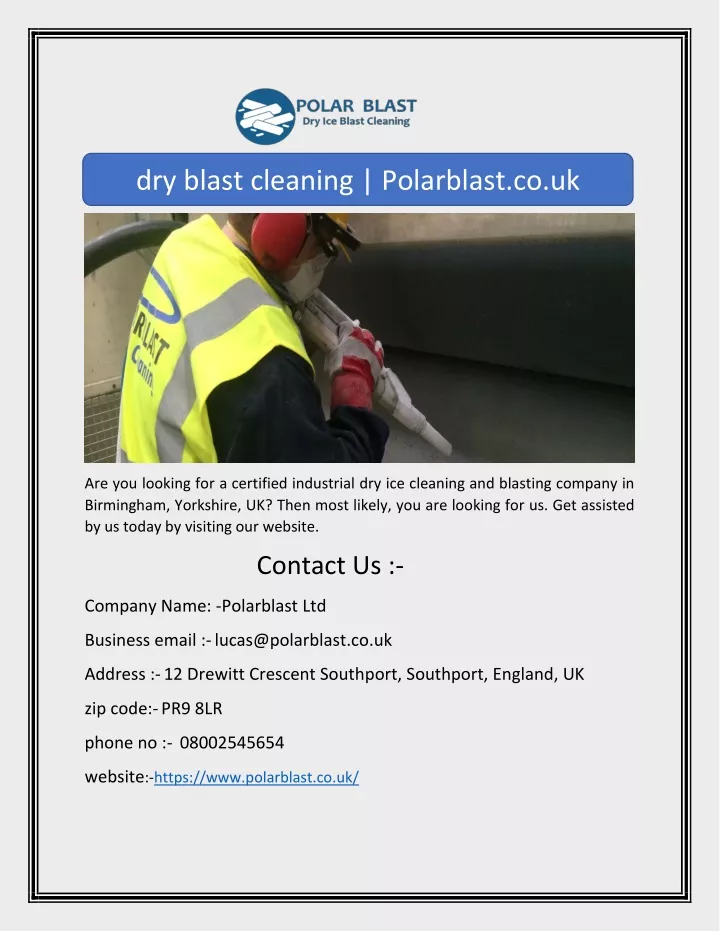 dry blast cleaning polarblast co uk