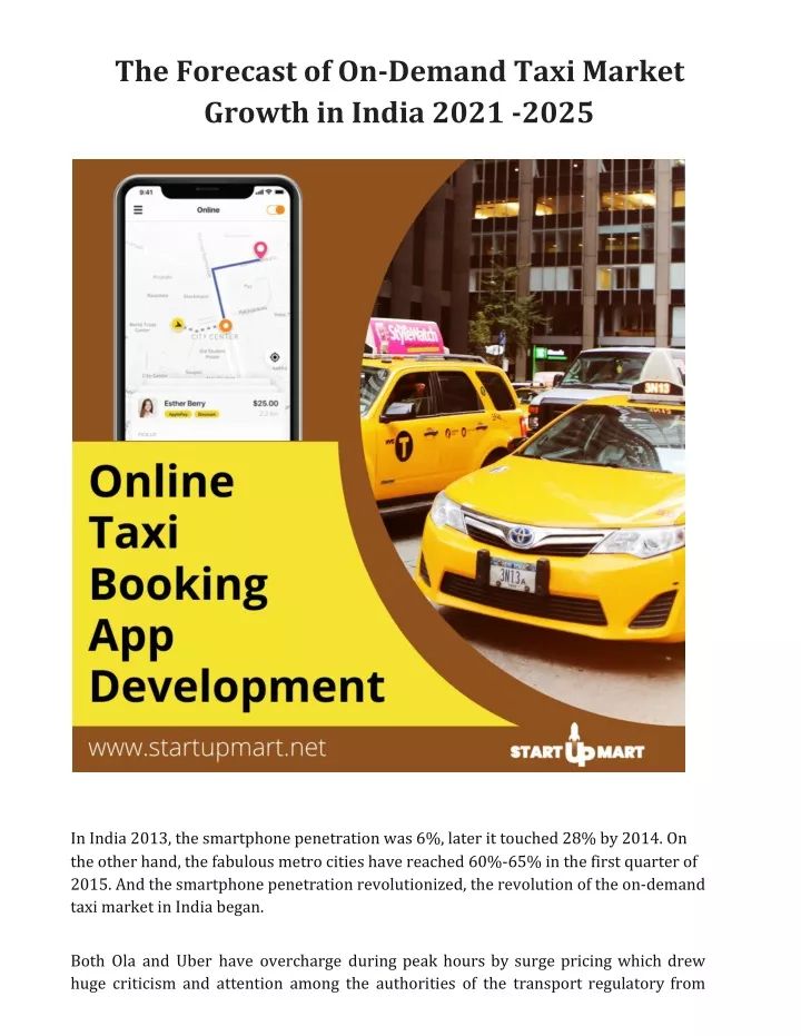 the forecast of on demand taxi market growth