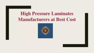 High Pressure Laminates Manufacturers