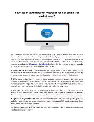 how does an seo company in hyderabad optimize
