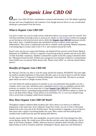 Organic Line CBD Oil Where to buy,Read Price, Reviews & Scam!