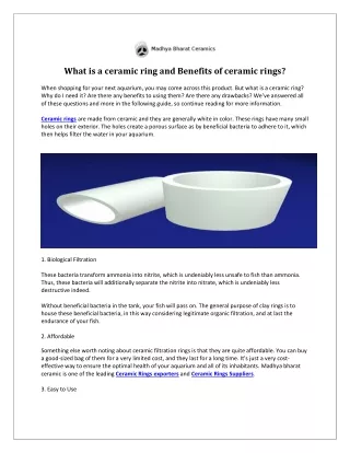 What is a ceramic ring and Benefits of ceramic rings?