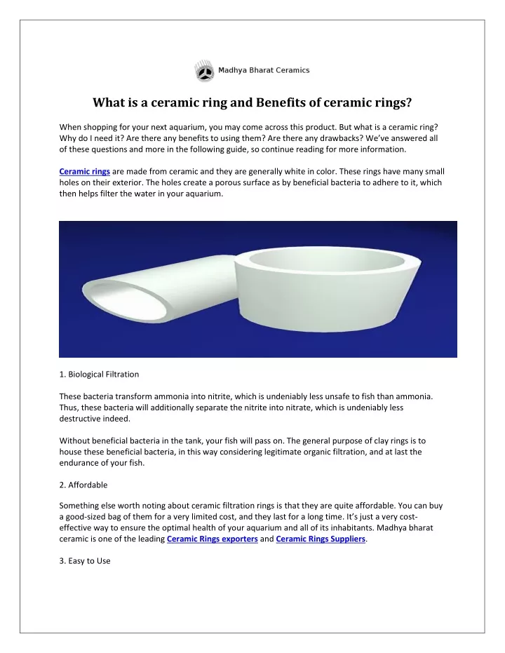 what is a ceramic ring and benefits of ceramic