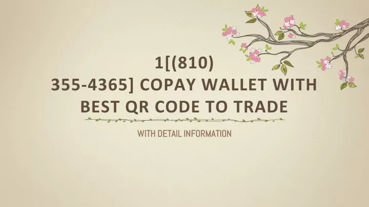 1 810 355 4365 copay wallet with best qr code to trade