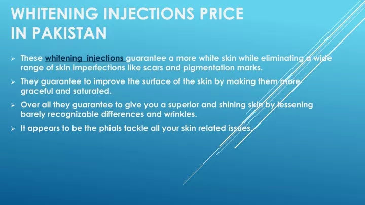 whitening injections price in pakistan