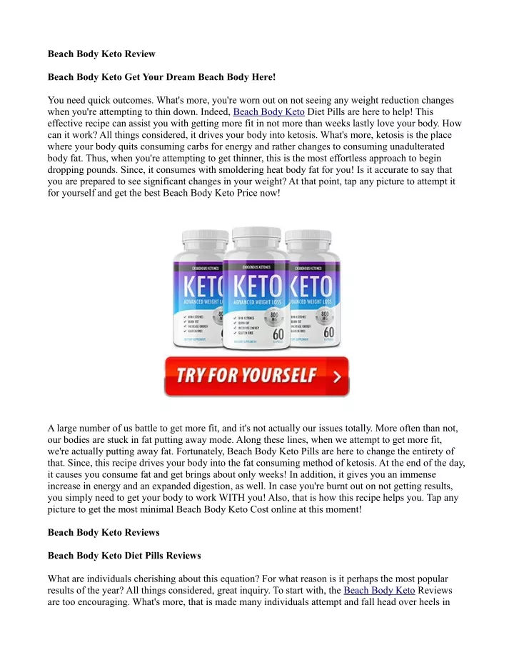 beach body keto review