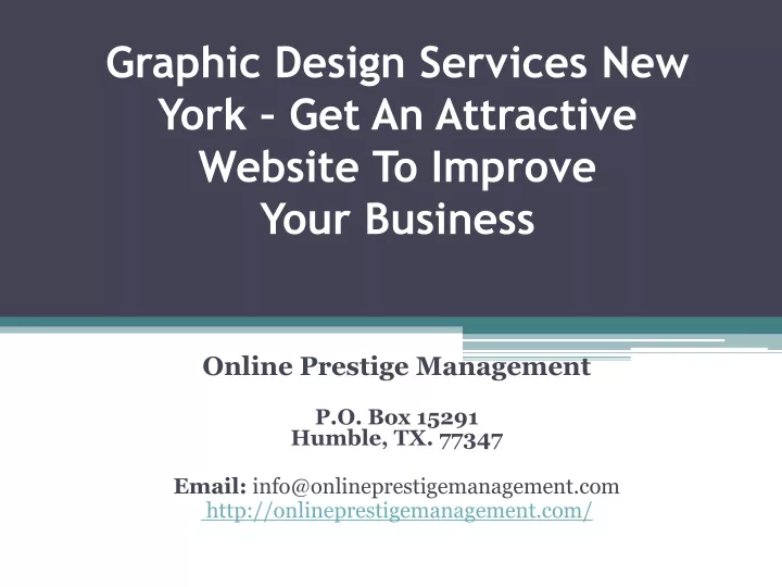 graphic design services new york get an attractive website to improve your business