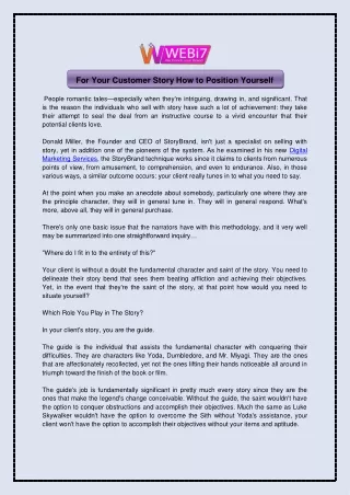 for your customer story how to position yourself