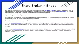 Share Broker in Bhopal