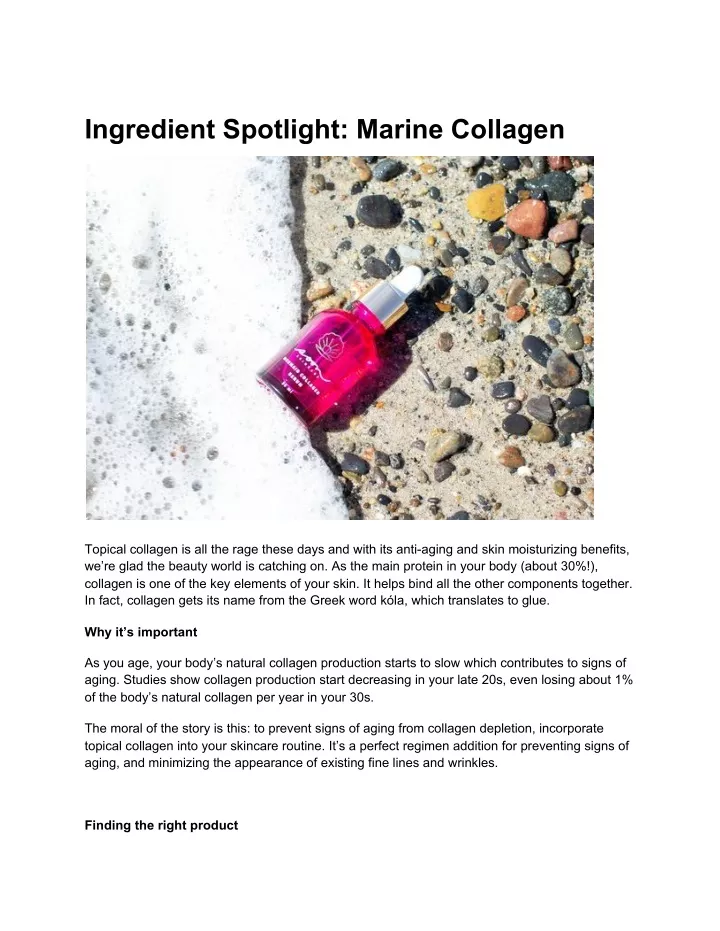 ingredient spotlight marine collagen