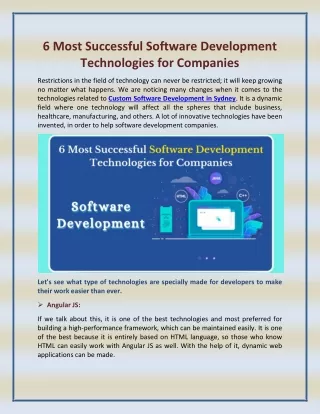 6 most successful software development