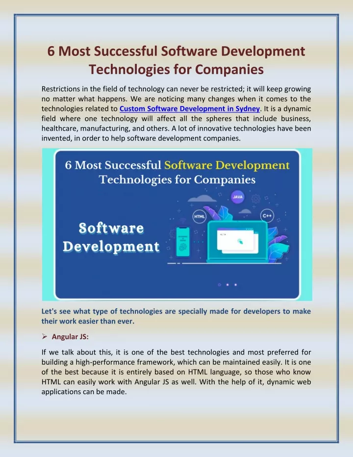 6 most successful software development
