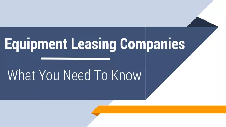 equipment leasing companies
