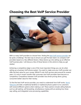 choosing the best voip service provider