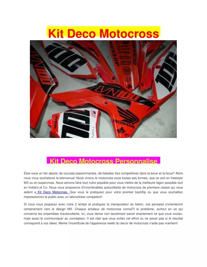 kit deco motocross
