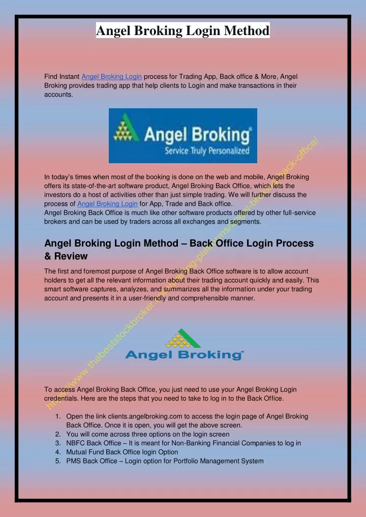 angel broking login method