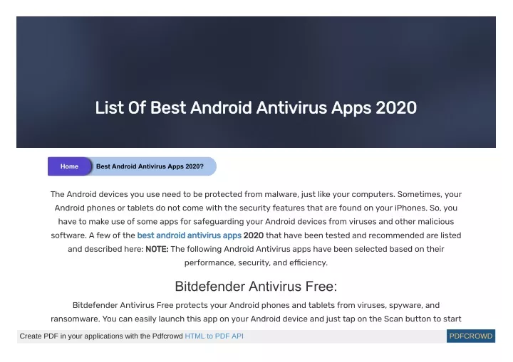 list of best android antivirus apps 2020 list