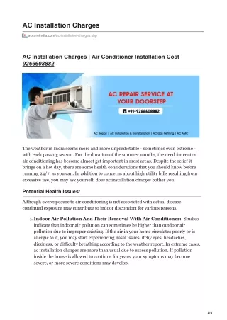 ac installation charges