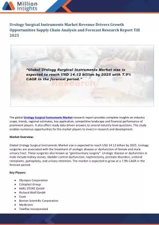urology surgical instruments market revenue